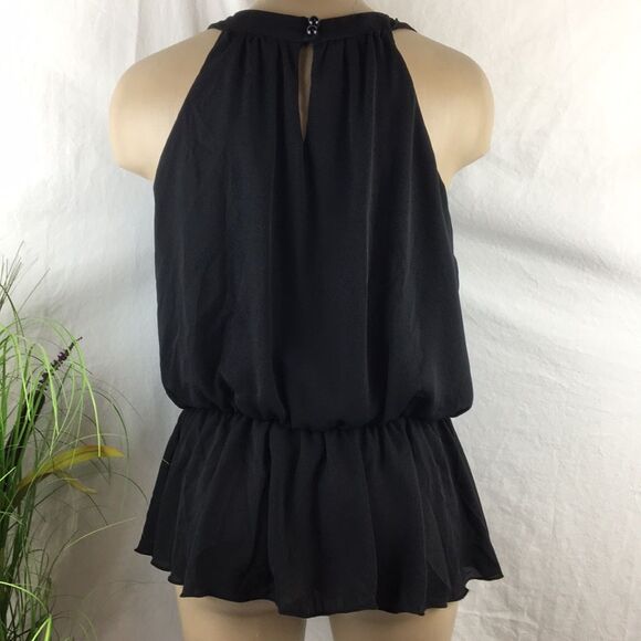 Papaya black Rhinestone Trim Embellished Sleeveless Top M - Picture 3 of 11